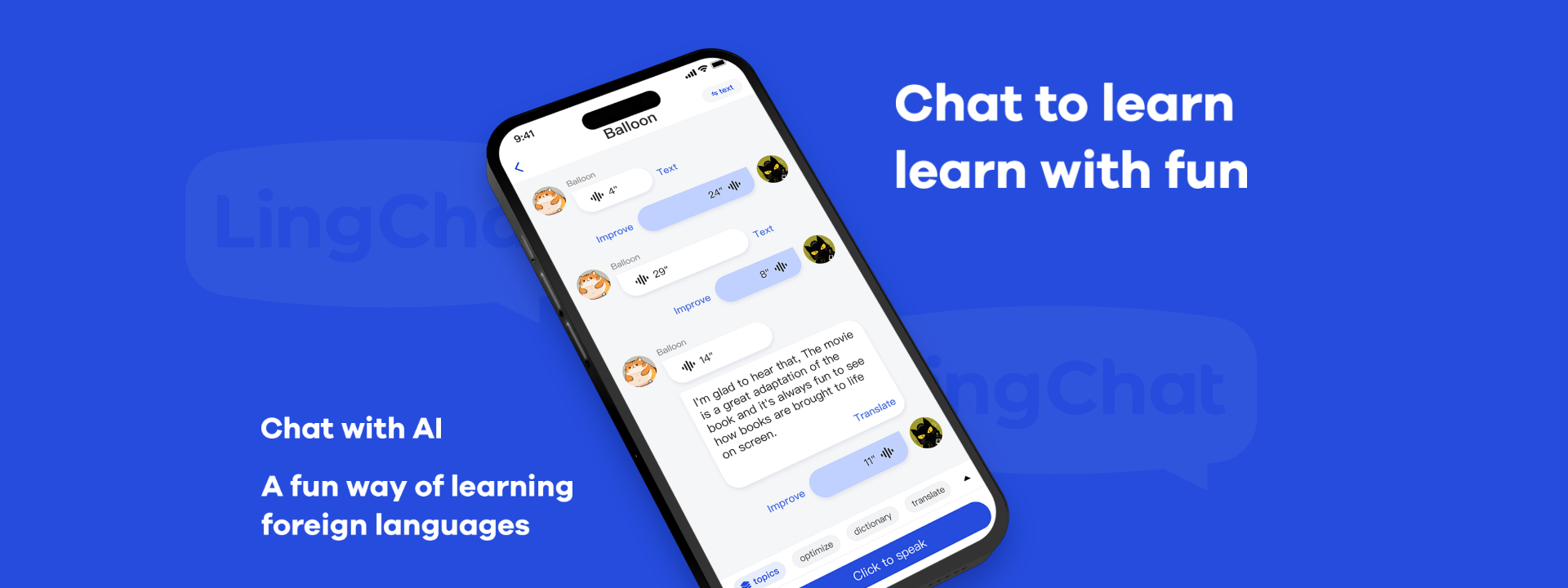 Chat to learn learn with fun